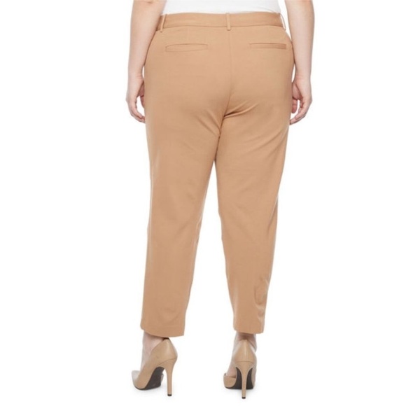 Liz Claiborne Pants Size 14 Emma Ankle Length Mid Rise signature Carmel - Picture 2 of 9